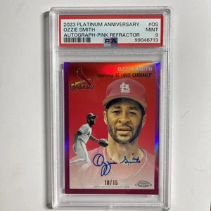 2023 Topps Chrome Platinum Anniversary - Pink Refractor  Auto /15  Ozzie Smith  - Picture 1 of 2