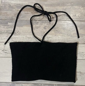 Camisa Universal Thread Recortada Tank Halter Top Talla M Mediana - Negra - NUEVA B - Imagen 1 de 6