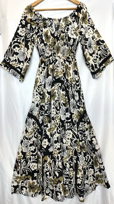 Maxi Vestido Free People Boho Floral Dixie Talla S Encaje Lechera Golden Hour Peasan Foto 1 de 4