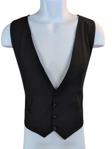 After Six Vintage Mens Vest Adjustable Open Back Black SZ Large Formal - Picture 1 of 12