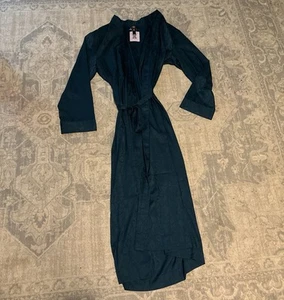 Neu Savage x Fenty grüner langer Damenmantel mit Krawatte Größe Large - Bild 1 von 5