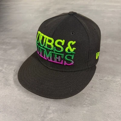 Vintage New Era Dubs Dimes Weed Hat Cap 6 7/8 Green Purple Pot Smoker USA Wool - Image 1 of 4