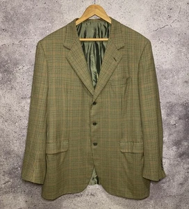 Brioni For Weinberg Zurich VTG Mens Green Multicolor Check Blazer Jacket Sz 58R - Picture 1 of 23