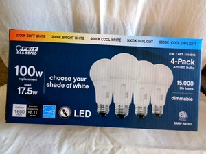 FEIT ELECTRIC💥100 W💥. 4 LED BULBS💥CHOOSE YOUR SHADE OF WHITE💥 DIMMABLE💥👀 - Picture 1 of 10