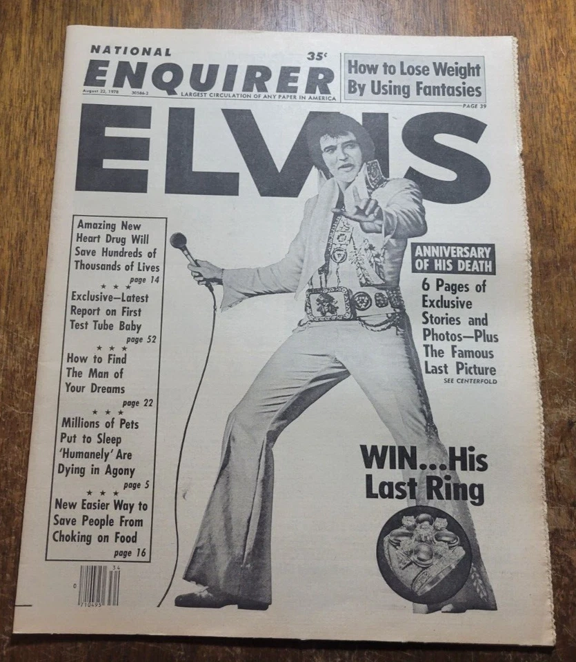 National Enquirer Magazine ELVIS PRESLEY Tribute August 22, 1978 Vintage NM - Image 1 of 1