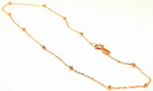 9ct rose gold 18 inch ball bead chain necklace flat link trace 9 carat gold new - Picture 1 of 6
