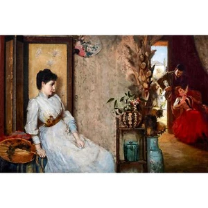 Tom Roberts, Jealousy, 1889, Lustre Canvas Print, 28" x 42" - Picture 1 of 10
