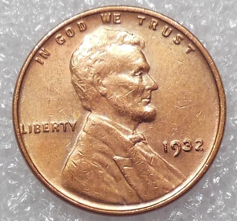 1932 RED/Brown About Uncirculated Lincoln Wheat Cent Cover
