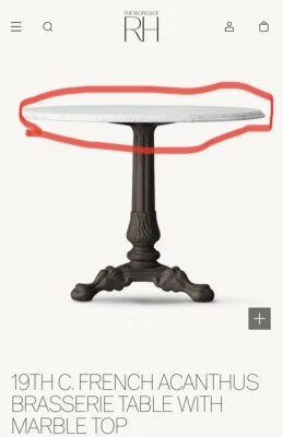 "Mesa de mármol de 22"" de herrajes de restauración" Foto 1 de 4