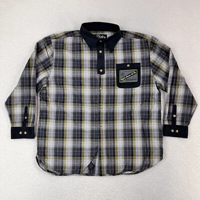 Camisa Eight 732 Para Hombre 2XL Negra A Cuadros Abotonada Manga Larga Ropa de Trabajo Adulto Foto 1 de 4