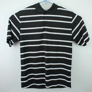 Nike Golf Men's Short Sleeve Black Stripped Polo Shirt / Size Medium / Dri-Fit - Picture 1 of 7