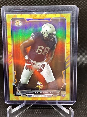 TJ Clemmings 2015 Bowman Elctric Yellow Rainbow Foil 68/99 #Match Rookie RC - Image 1 of 3
