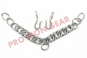 Western English Bit,Polo,Curb Chain Stainless Steel Double Link with Hooks - Picture 1 of 1