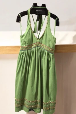 Nuevo Vestido Jessica Howard Midi Bebé Muñeca Forrado 100% Algodón Halter Verde Talla 14 Foto 1 de 4