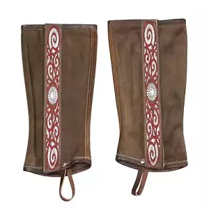 Polainas Charra Brown (M) Charro Half Mexican Chaps - Picture 1 of 2