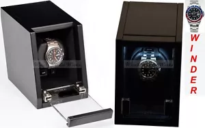 BOXY BRAND Single Automatic Watch Winder- model: Castle-01MB-LED Lights - Picture 1 of 12
