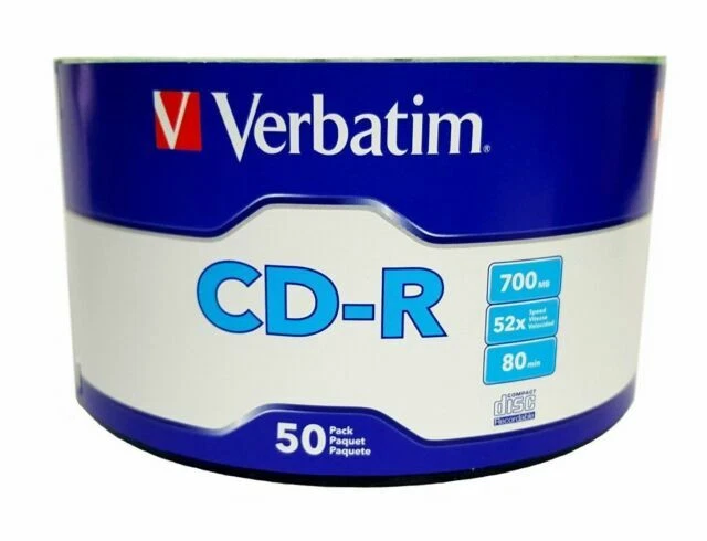 Verbatim CD-R 52x 700MB Blank Media (Pack of 50)