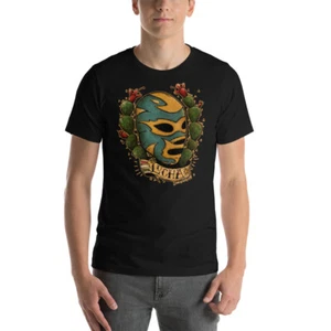 Lucha Libre Mexican Wrestling Mask Traditional Tattoo Shirt Latin Hispanic Inked - Picture 1 of 5