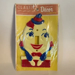 Vtg Classic Decor by Grove Plastic Humpty Dumpty Single Light Switch Cover Plate - Picture 1 of 5