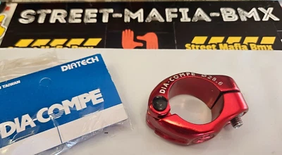 Abrazadera de tija de sillín DIA-COMPE ROJA 28,6 mm ajuste 1" 25,4 mm tija de sillín SE GT bicicleta bmx nueva Foto 1 de 2