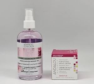 ANDALOU Rose Fortifying Night Cream X Sensitive Skin + Collagen & Rosewater Mist - Picture 1 of 4
