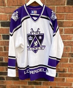 Los Angeles Kings White & Purple Coat Of Arms NHL Jersey Sz XL