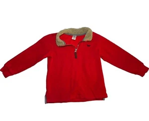 Carters Kid Sweater Boys Size 5 Red Pullover Long Sleeve Layering 1/2 Zip Sherpa - Picture 1 of 4