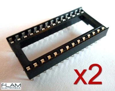 2x Support socket pour circuit intégré 28 broches DIP - 28 pins support for IC - Photo 1/4