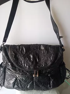 Henri Bendel Black Quilted Nylon/Leather Diaper Bag - Picture 1 of 16