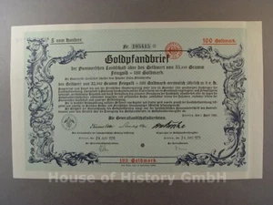 116878, Goldpfandbrief der Pommerschen Landschaft, 100 Goldmark, Feingold, 1925 - Picture 1 of 2