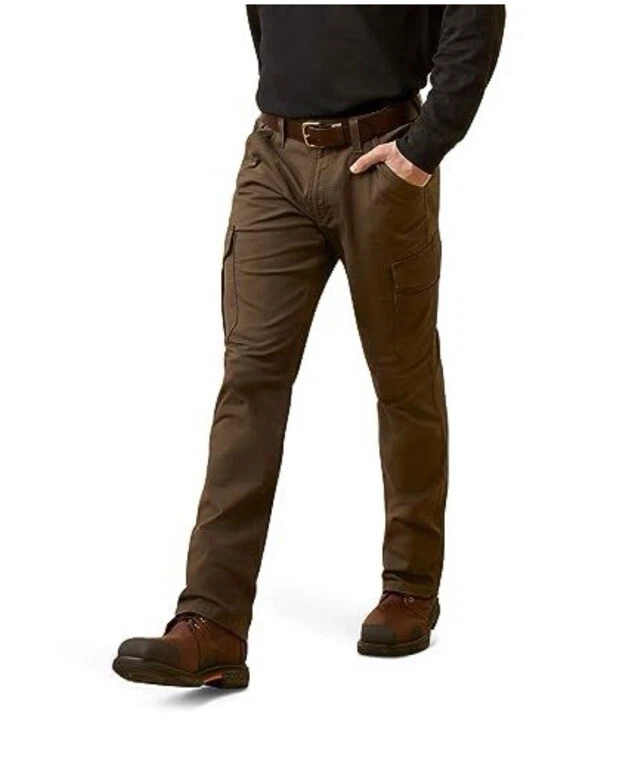 Ariat Men's Rebar M4 Straight Leg Field Khaki Cargo Pants 10045379 36/34