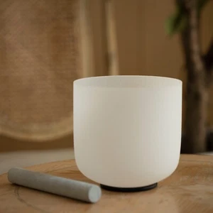 6 inch C Note Root Chakra 432hz Perfect Pitch Frosted Crystal Singing Bowl - Picture 1 of 5