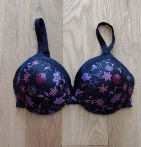 Sujetador Camiseta Maidenform 9436 38C Negro Floral Devoción Cobertura Completa UW NUEVO SIN ETIQUETAS - Imagen 1 de 2