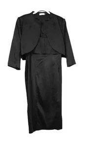 Calvin Klein 2 Pc. Sleeveless Dress With Bolero Jacket, Black, Size 12 - Picture 1 of 7