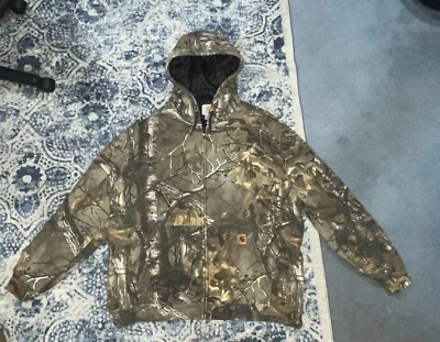 RARE Waterproof Carhartt Realtree Camouflage Hunting Zip Jacket  - Image 1 of 4