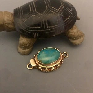 Cierre de caja oro Vermeil ópalo peruano 28 mm - Imagen 1 de 5
