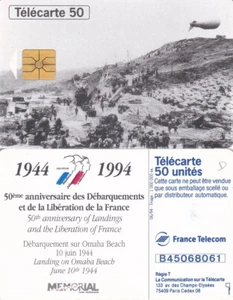 LOT DE 2 TELECARTES 50 unités.DEBARQUEMENT SUR OMAHA BEACH 10 JUIN 1944. 1994 - Picture 1 of 1