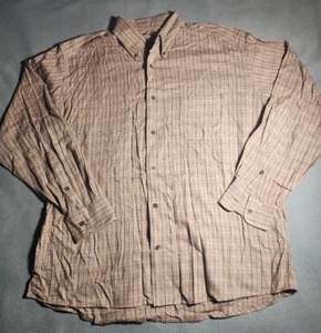 Camicia Bills Khakis uomo XL marrone a quadri con bottoni manica lunga maglietta sportiva - Foto 1 di 17