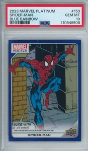 2023 Marvel Platinum Spider-Man BLUE RAINBOW PSA 10 gemme ottime condizioni qualità fresca - Foto 1 di 2