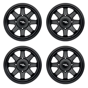 4pc 12" RT116 RockTrix Wheels ATV UTV SxS, 12x7, 5+2, 4x110 4/110, Matte Black - Picture 1 of 4