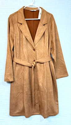 NUEVO Vestido/Abrigo de Gamuza Ligero Agnes Orinda Talla Grande 2X Tostado/Camel Foto 1 de 4