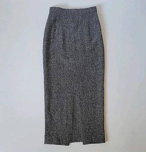 Donna Karan Vintage Stretch Tweed Midi Pencil Wiggle Skirt 6 Union Made Retro - Picture 1 of 10