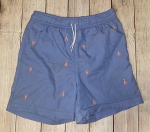Janie and Jack Swim Trunks - Blue with Embroidered Lobster Print - Boys Size 12 - Picture 1 of 4