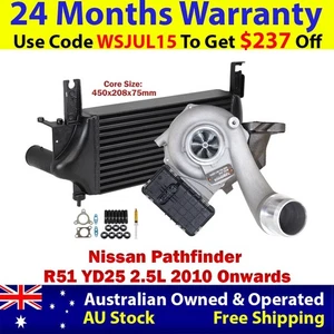Upgrade Billet Turbo+75mm Intercooler For Nissan Pathfinder R51 YD25 2.5 2010- - Picture 1 of 12