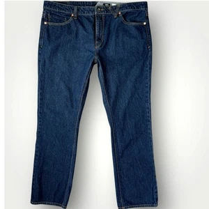 Volcom Vorta Denim Jeans Slim Fit Straight Leg Men Size 40X31 Dark Washed Blue - Picture 1 of 15