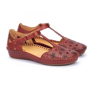 Pikolinos Women's P. Vallarta Punched Leather T-Strap Sandal Sandia - 655-0734-5 - Picture 1 of 6