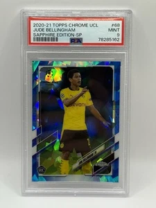 Zafiro de fútbol 2020-21 Topps cromado UCL #68 Jude Bellingham radiocontrol novato PSA 9 - Imagen 1 de 2