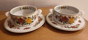 Villeroy & Boch Summer Day Cream Soup Bowls And Underplate Set Of 2 - Picture 1 of 5