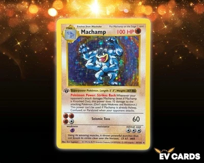 Pokémon TCG - Machamp 8/102 Holo Rare Base Set 1st Edition Shadowless | LP - Image 1 of 3