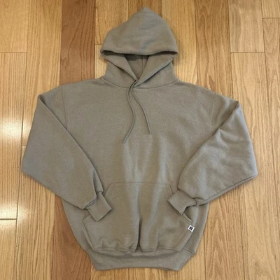 Vintage Russell Athletic Blank Solid Beige Tan Hooded Sweatshirt Size Medium 90s - Image 1 of 4